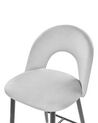 Set of 2 Velvet Bar Chairs Grey FALTON_795859