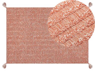 Teppich Baumwolle orange 140 x 200 cm Kurzflor MUGLA
