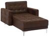 Faux Leather Chaise Lounge Brown ABERDEEN_717472