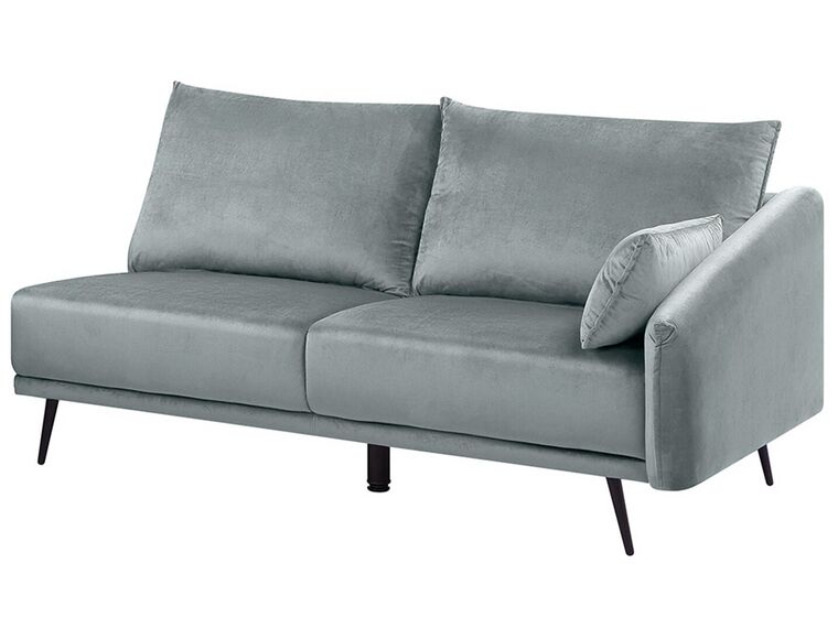 Right Hand Velvet Corner Sofa Grey VARDE Beliani.co.uk