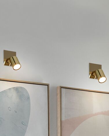 Set of 2 Metal Spotlight Lamps Gold TIGRIS