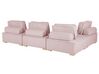 4 Seater Modular Fabric Corner Sofa Pink TIBRO_825634