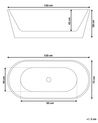 Badewanne freistehend weiß oval 150 x 75 cm HAVANA_762869