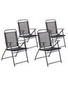 Set di 4 sedie da giardino acciaio nero LIVO_700971