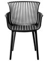 Conjunto de 4 cadeiras em plástico preto PESARO_825430