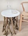 Table basse en bois avec plateau blanc HOUMA_824405