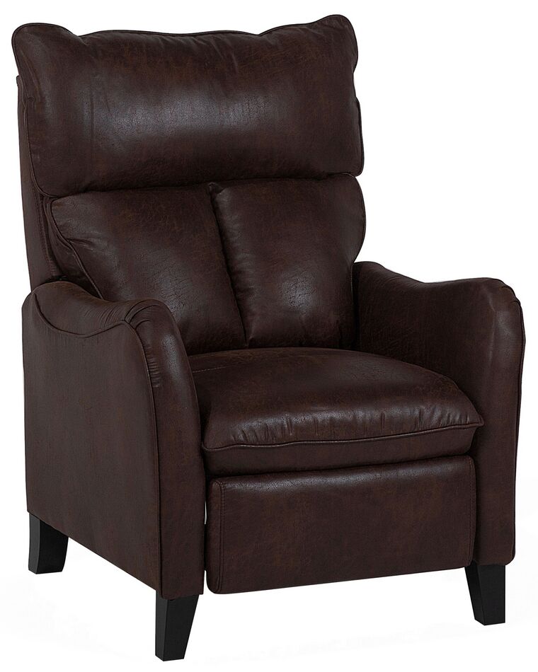 Faux Leather Recliner Chair Brown ROYSTON_710277