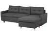 Left Hand Corner Sofa Bed with Storage Dark Grey FLAKK_745706