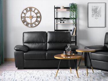 2-seters sofa kunstskinn svart VOGAR