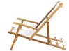 2 Seater Bamboo Sun Lounger Set with Coffee Table Light Wood and Off-White ATRANI /MOLISE_854755
