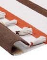 Teppich Baumwolle braun / beige 80 x 150 cm gestreiftes Muster Kurzflor HISARLI_836821