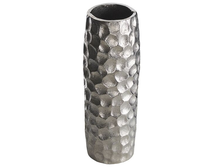 Metal Flower Vase 32 cm Silver CALAKMUL_823147