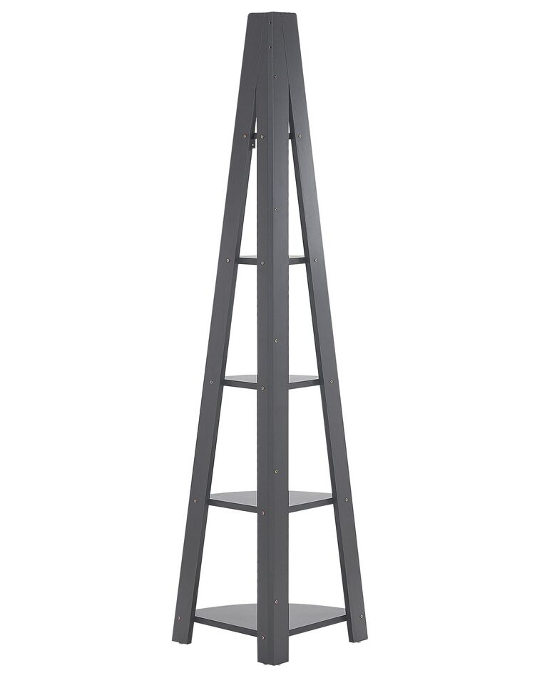 5 Tier Corner Ladder Shelf Grey MOBILE SOLO Beliani.co.uk