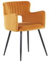 Sada 2 sametových jídelních židlí oranžové SANILAC_847094