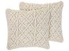 Set of 2 Cotton Macrame Cushions 45 x 45 cm Light Beige GOREME_768981