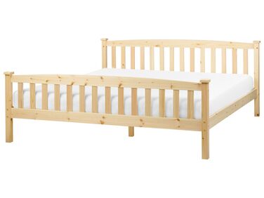Łóżko drewniane 180 x 200 cm jasne GIVERNY