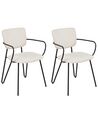 Set of 2 Fabric Dining Chairs Cream ELKO_871838