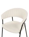 Sada 2 jedálenských stoličiek s buklé čalúnením krémová biela MARIPOSA_884702