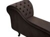 Right Hand Chaise Lounge Velvet Brown NIMES_697647