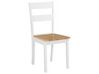 Zestaw do jadalni stół i 4 krzesła drewniany jasny z białym GEORGIA_696647