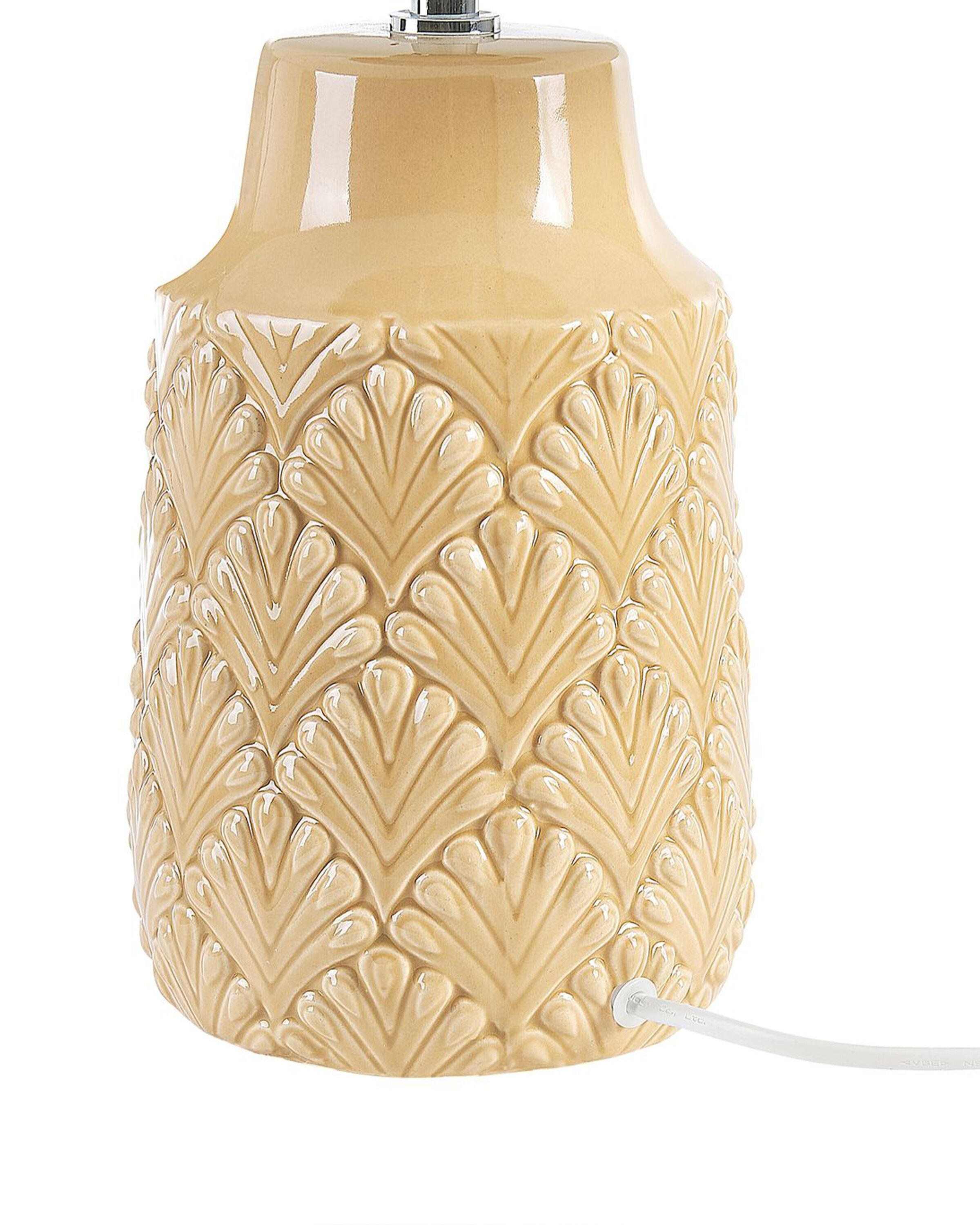 Lámpara de mesa de cerámica/lino naranja/blanco 43 cm BALAO_843205