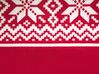 Plaid réversible rouge et blanc 150 x 200 cm motif Noël VANTAA_787287