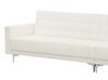 Left Hand Faux Leather Modular Sofa with Ottoman White ABERDEEN_739966