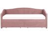 Rózsaszín kárpitozott kanapéágy 90 x 200 cm VITTEL_876404