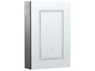 Bad Spiegelschrank schwarz / silber mit LED-Beleuchtung 40 x 60 cm CONDOR