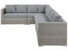 Lounge Set Rattan hellgrau 8-Sitzer modular Auflagen grau XXL_796005