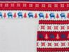 Tagesdecke rot / blau 200 x 220 cm Weihnachtsmotiv zweiseitig REKA_787252
