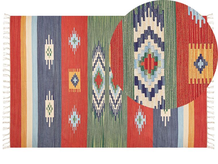 Cotton Kilim Area Rug 200 x 300 cm Multicolour KAMARIS_870006