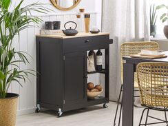 Tarjoiluvaunu musta TRAPANI