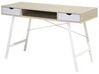 Schreibtisch heller Holzfarbton / weiss 120 x 48 cm 2 Schubladen CLARITA_710799