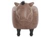 Faux Leather Animal Stool Brown HORSE_783193