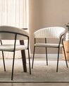Conjunto de 2 cadeiras de jantar em bouclé branco creme MARIPOSA_884697