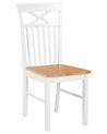 Sada 2 drevených jedálenských stoličiek biela/svetlé drevo HOUSTON_696554