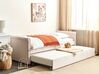 Tagesbett ausziehbar Samtstoff pastellrosa Lattenrost 80 x 200 cm LIBOURNE_909761