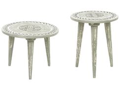 Sivupöytäsetti mangopuu vaaleanvihreä 2 kpl EKAMBA