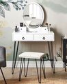 4 Drawers Dressing Table with LED Mirror and Stool White and Black SOYE_845460