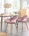 Sæt med 2 spisebordsstole lyserød UTICA_861916