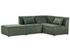 Canapé d'angle côté gauche modulable 3 places en velours côtelé vert foncé avec ottoman LEMVIG_875736