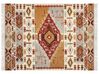 Alfombra kilim de lana naranja/marrón/gris 160 x 230 cm PROSHYAN_859433