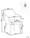 Spisebordsstol med armlæn hvid velour YORKVILLE II_899185