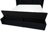 Łóżko wodne welurowe z ławką 160 x 200 cm czarne NOYERS_915172