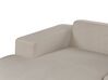 Right Hand Jumbo Cord Corner Sofa with Ottoman Beige LUNGO_898510