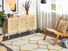 Teppich Baumwolle cremeweiß / gelb 160 x 230 cm geometrisches Muster Shaggy BEYLER_842984