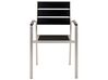 Set of 6 Garden Dining Chairs Black with Silver VERNIO_862857