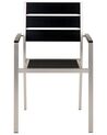 Zestaw 6 krzeseł ogrodowych czarny ze srebrnym VERNIO_862857