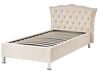 Velvet EU Single Size Bed with Storage Beige METZ_861388